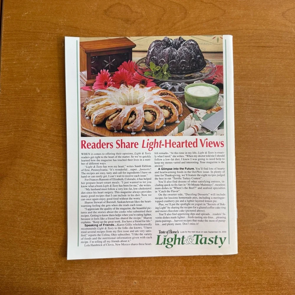 Taste Of Home Light &‎ Tasty Magazine with Blue and Orange Accents